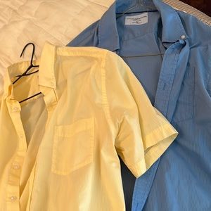 2 lightweight shirt sleeve cotton/polyester shirts